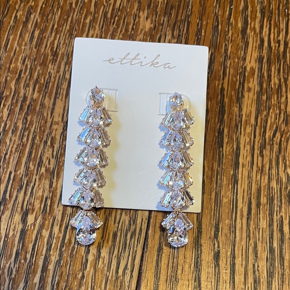 ettika Jewelry - Ettika Silver Cascading Crystal Earrings